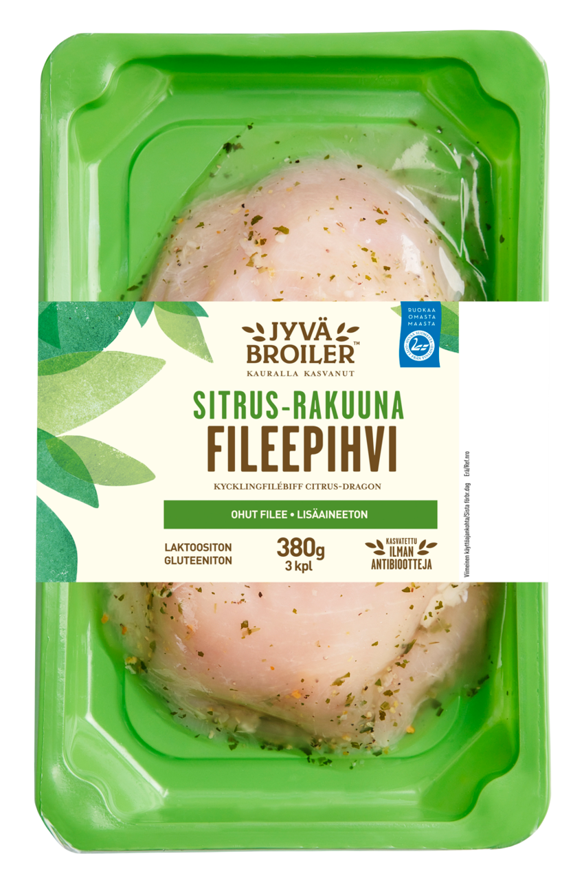 Jyväbroiler Broilerin Fileepihvi Sitrus-Rakuuna 380g